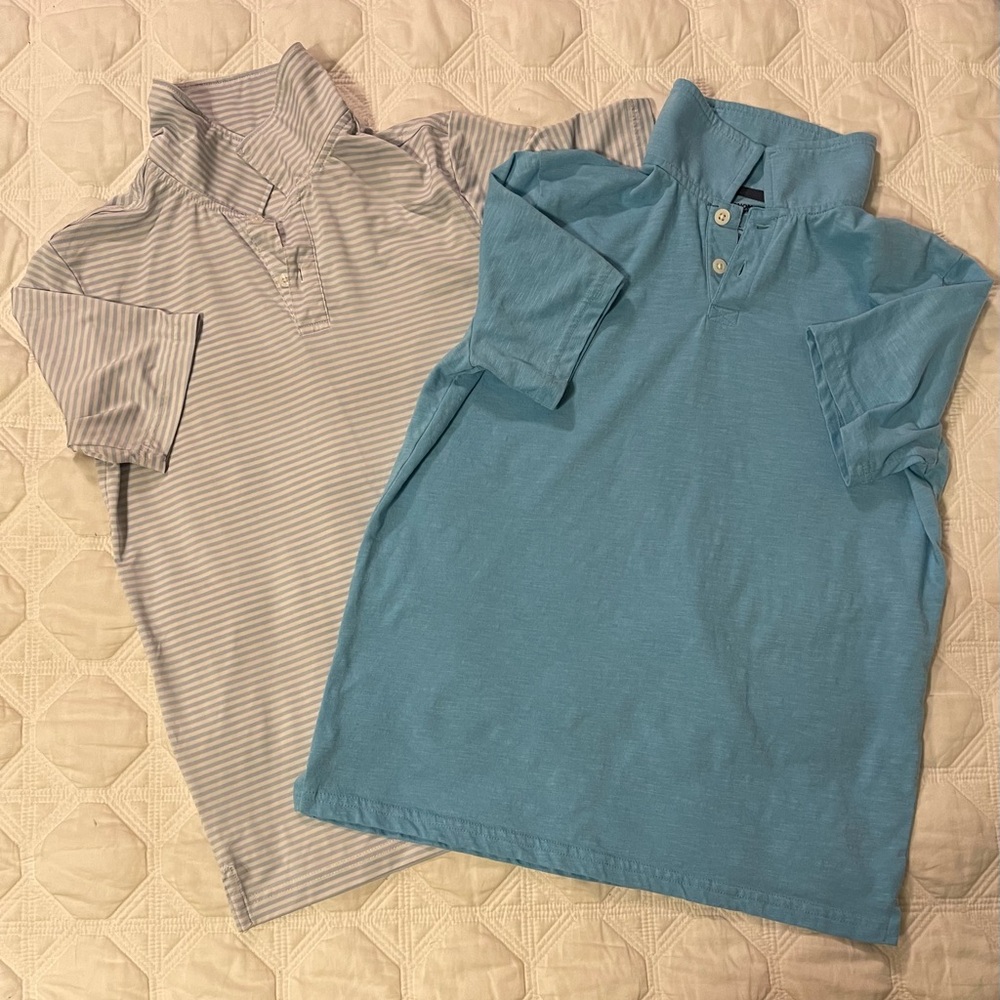 Bundle: Dillards Class Club Striped Shirt & Sonoma polo shirt